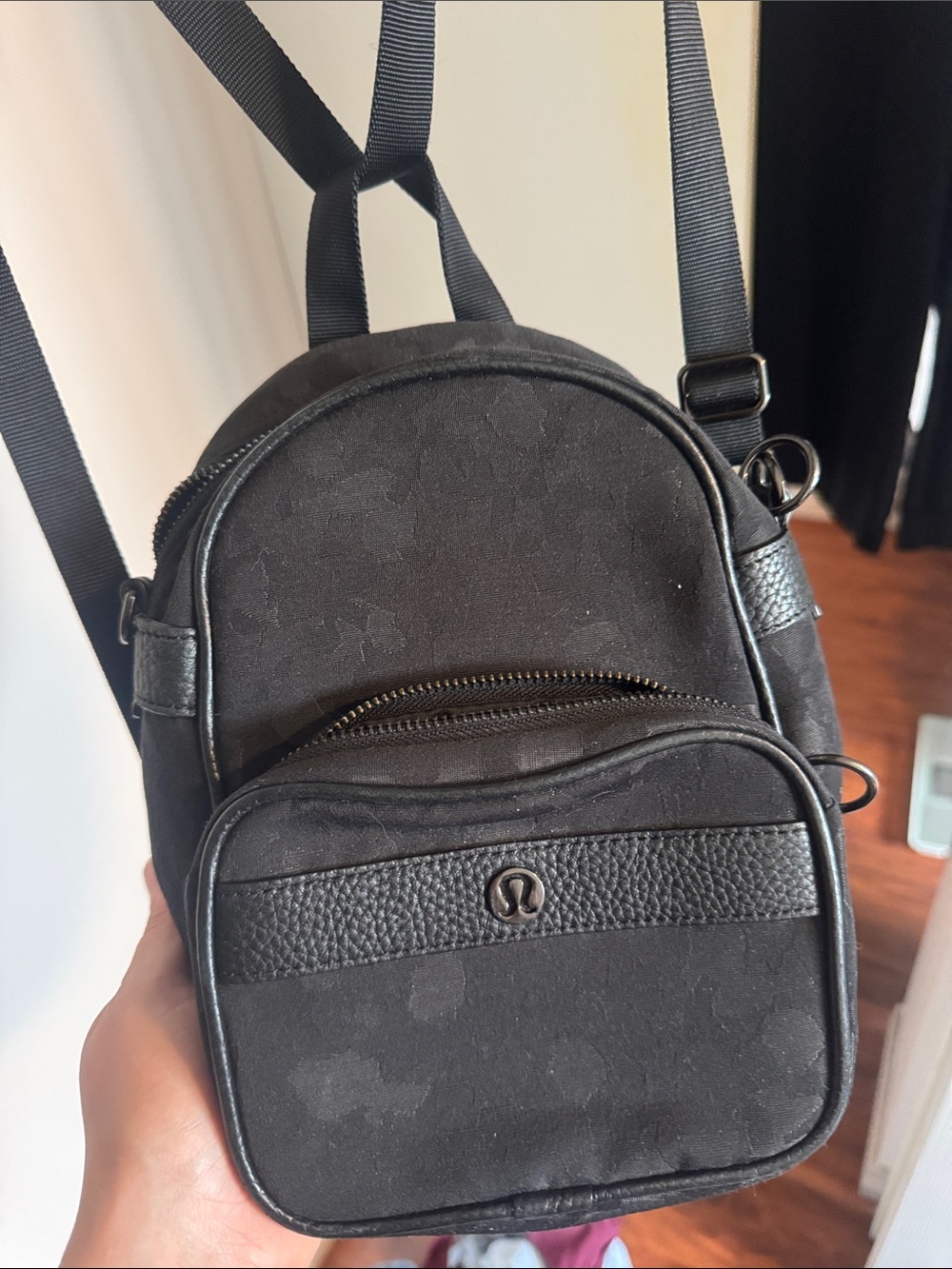 lululemon athletica Black Mini Backpack Purse